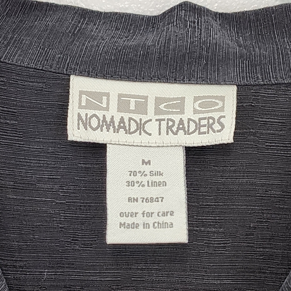 Nomadic Traders Women's Silk Linen Boxy Fit Shirt Lagenlook- M - Picture 3 of 6